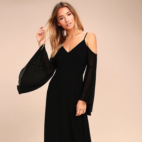Black Chiffon Maxi Dress